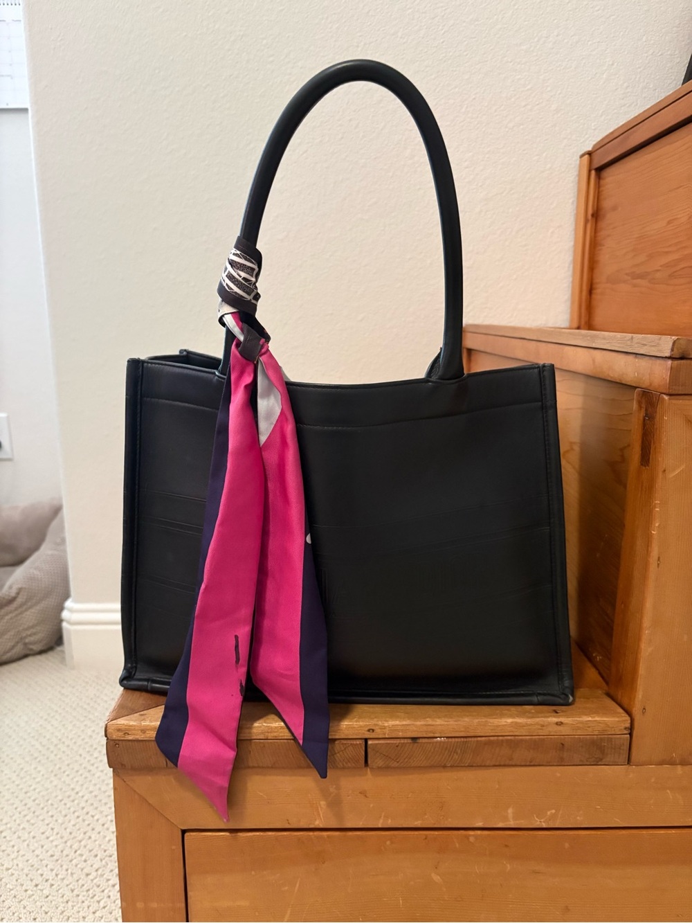 Christian Dior Embossed Tote Bag + Scarf
